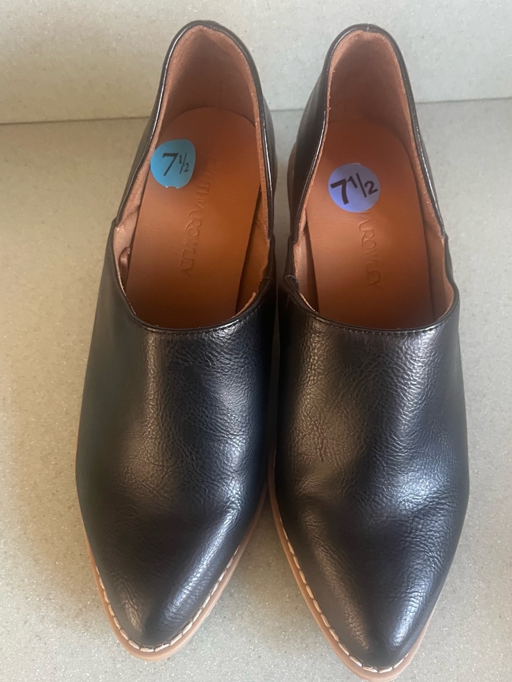 Cynthia Rowley Black Pointed Slip-On Mules Sz 7.5 NWOB